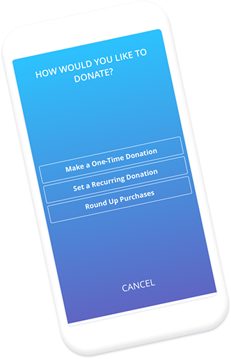 one-time donations, recurring donations, round-up donations